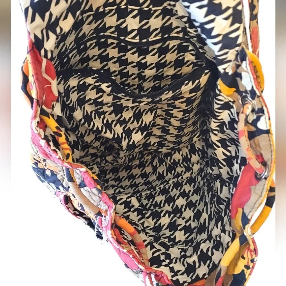 Vintage Vera Bradley Bittersweet Orange Floral Print Backpack